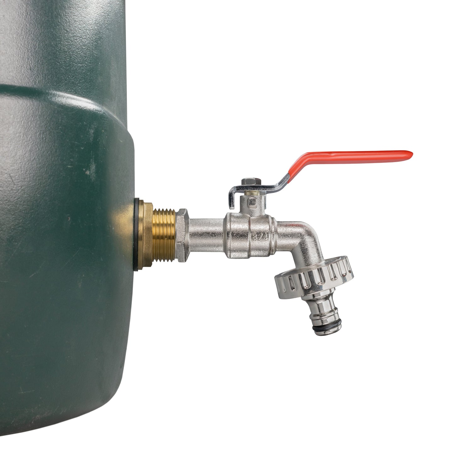 Water Butt Brass Kit 1" BSP with Quick Connect Lever Tap