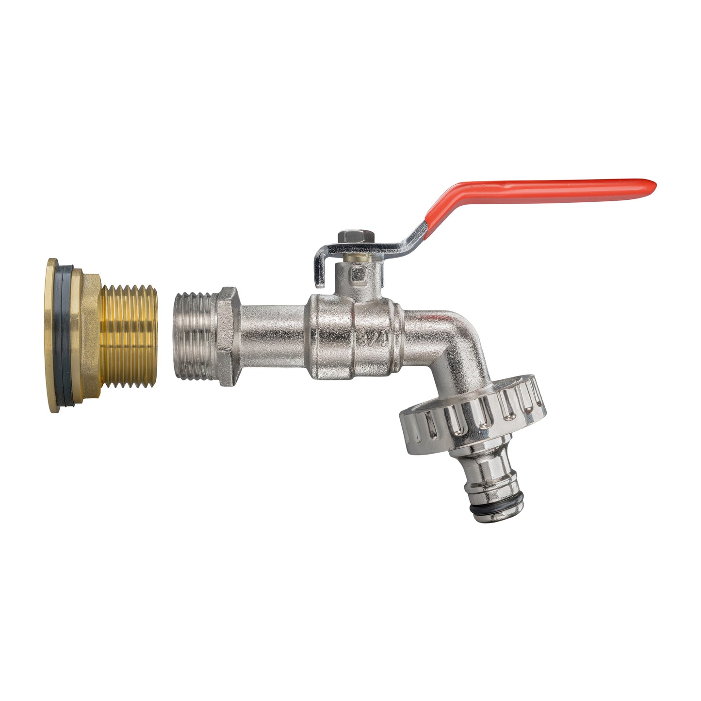 Water Butt Brass Kit 1" BSP with Quick Connect Lever Tap