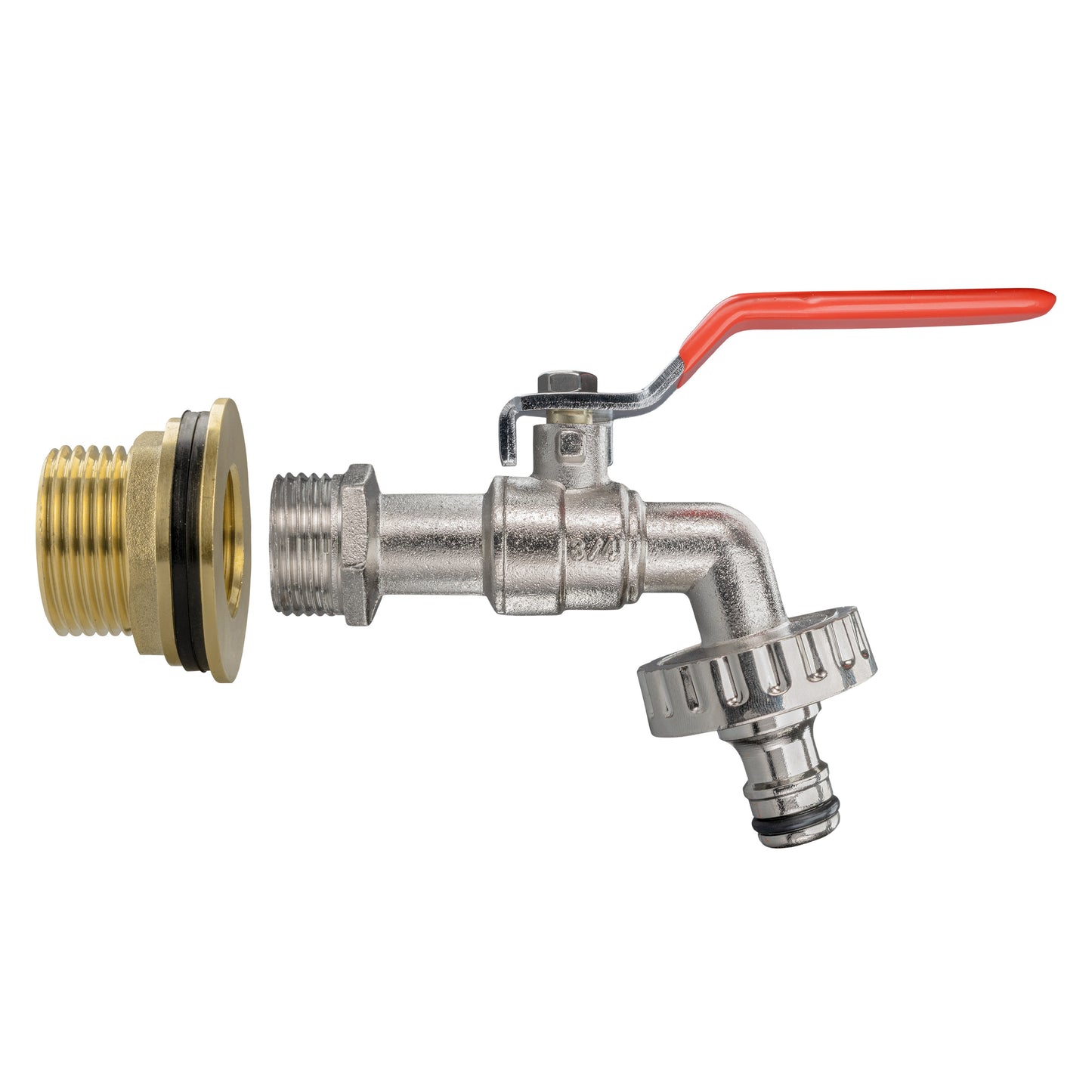 Water Butt Brass Kit 1" BSP with Quick Connect Lever Tap