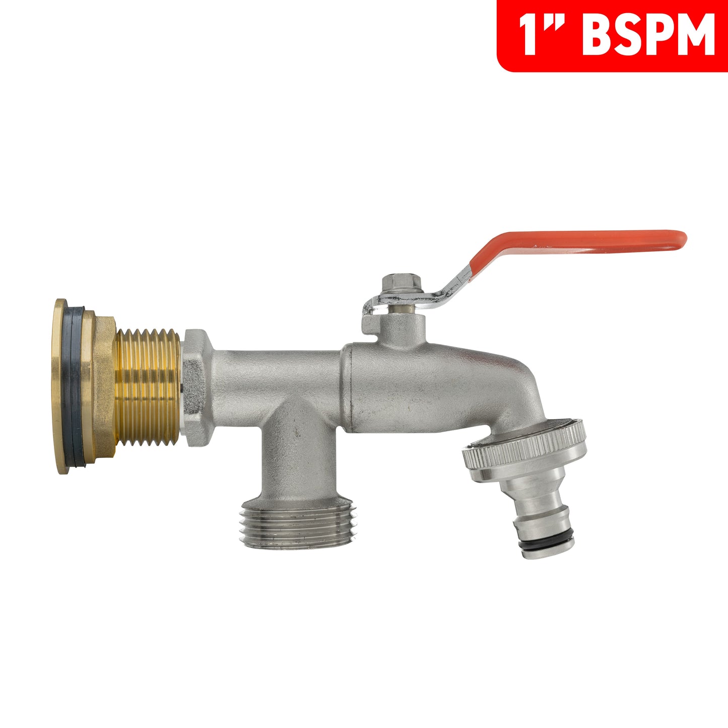 Water Butt Brass Kit 1" BSP with Double Tap