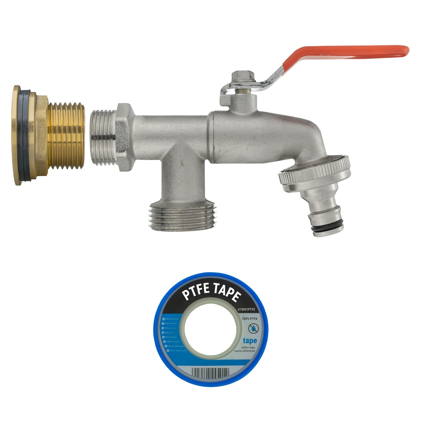 Water Butt Brass Kit 1" BSP with Double Tap