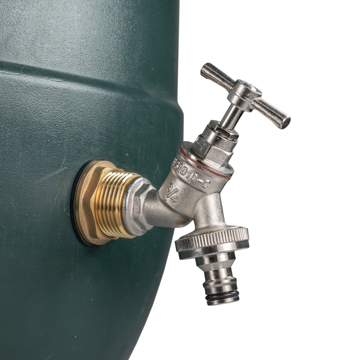 Water Butt Brass Kit 1" BSP with Nickel Plated Quick Connect Tap