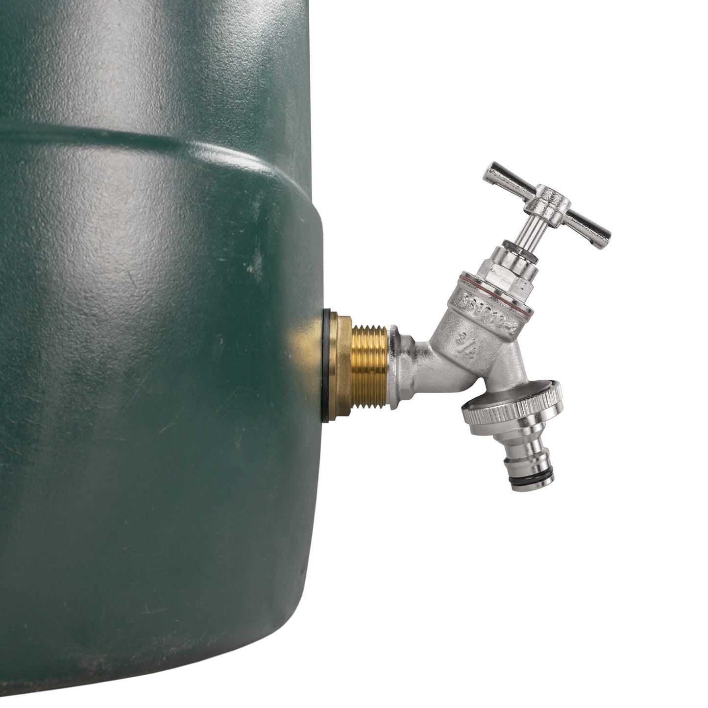 Water Butt Brass Kit 1" BSP with Nickel Plated Quick Connect Tap