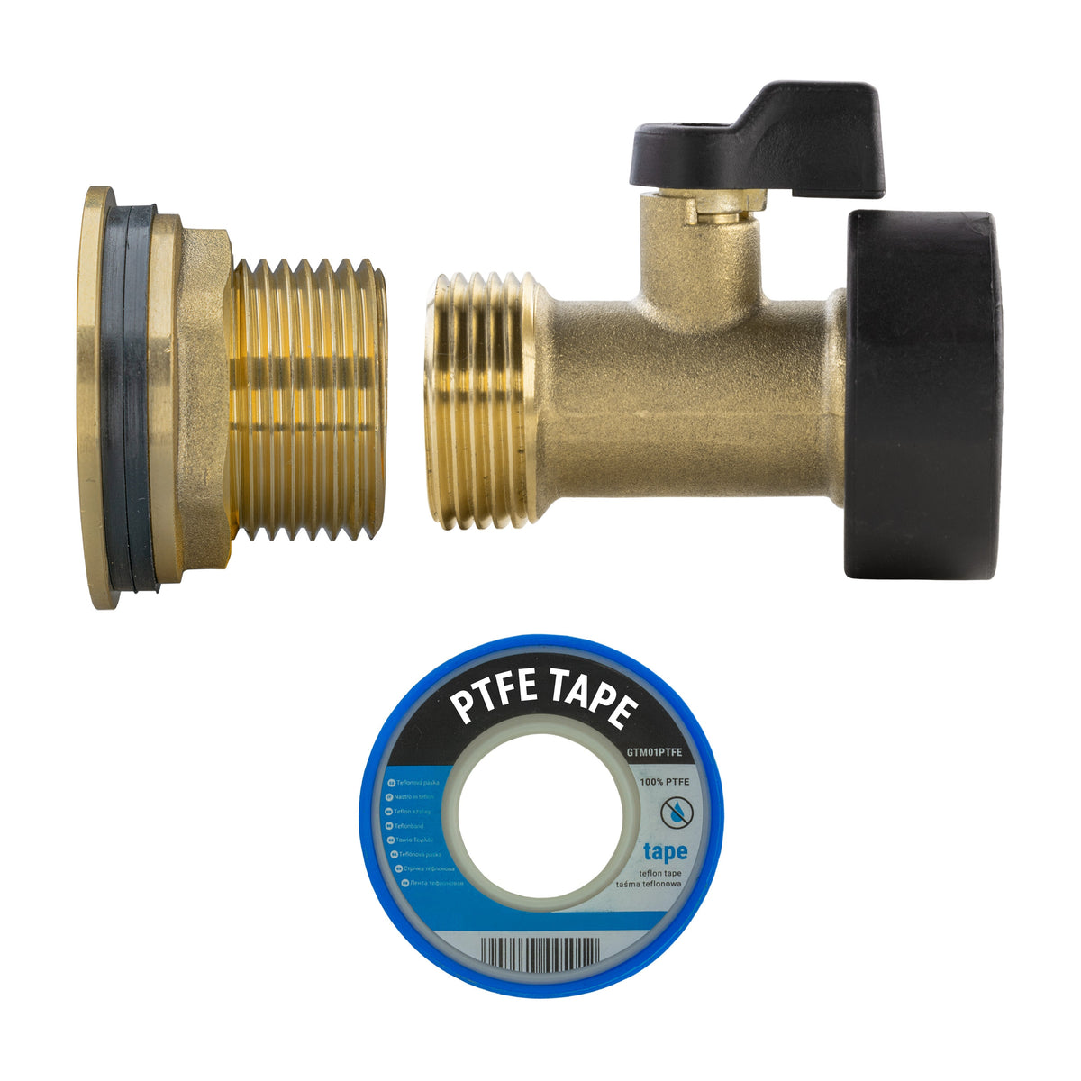 1″ BSP Water Butt Kit – Brass Valve & ¾″ BSP Female Outlet