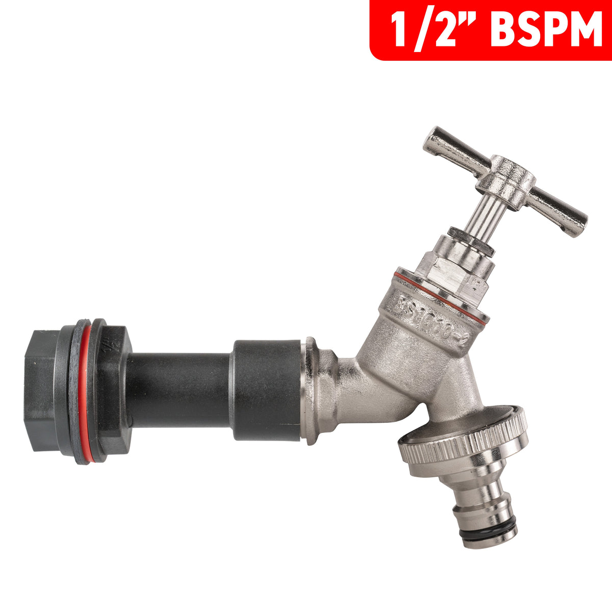 ½″ BSP Water Butt Extension – Nickel Brass Quick Tap