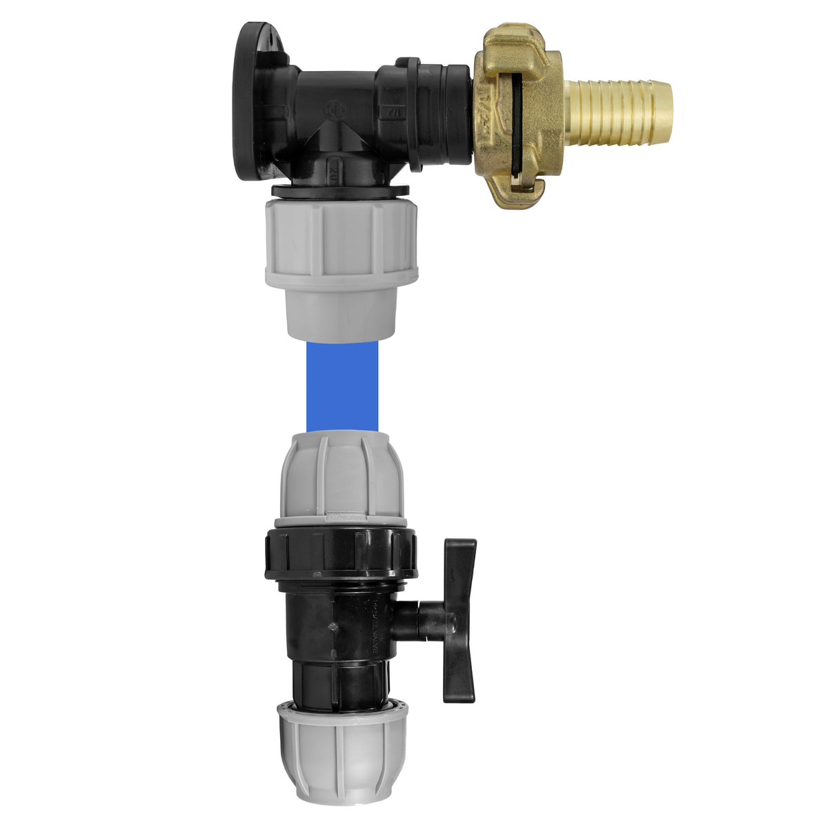 20mm MDPE Wall Kit – 19mm Claw Hose Tail & Separate Valve