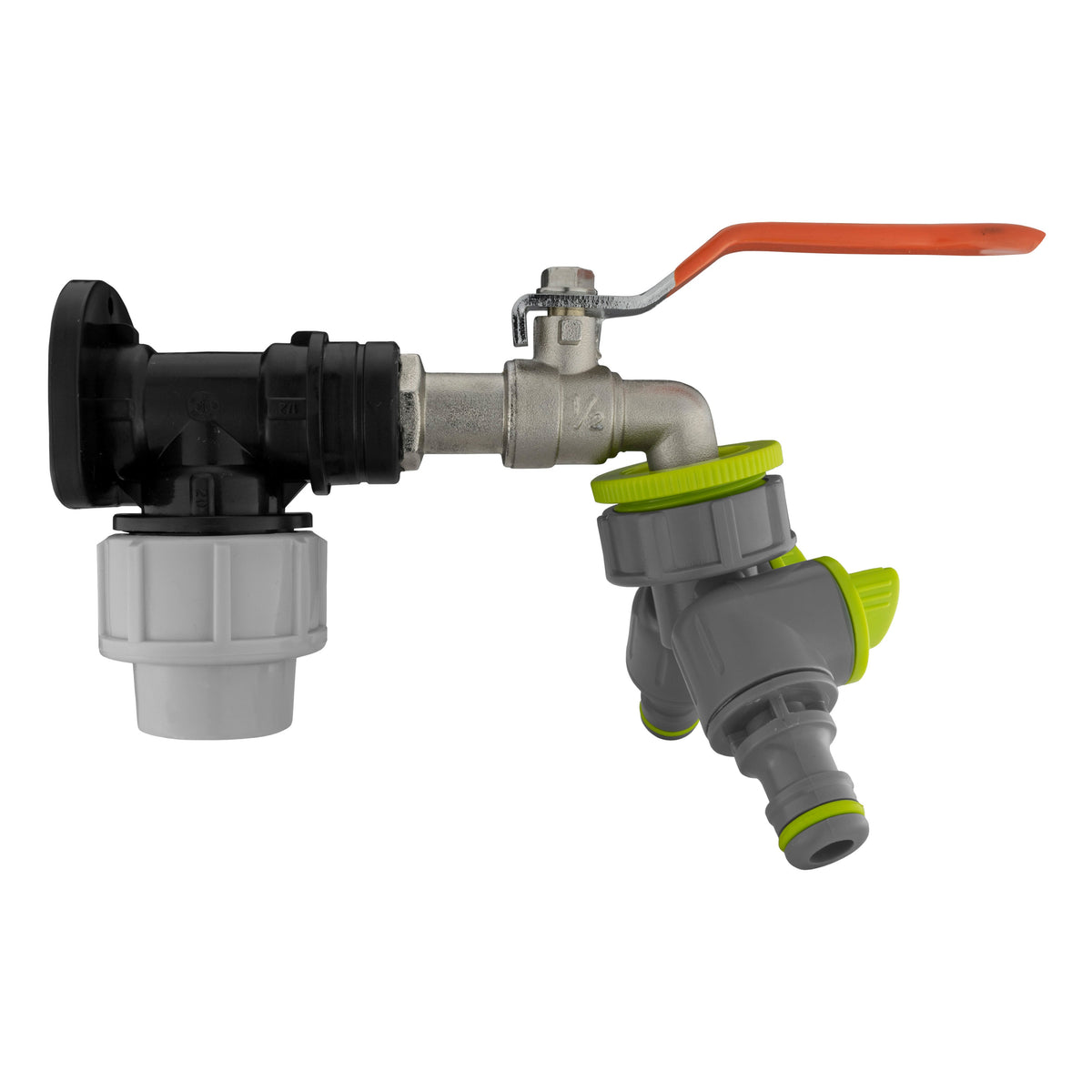 20mm MDPE Wall Kit – Lever Tap & Two-Way Splitter