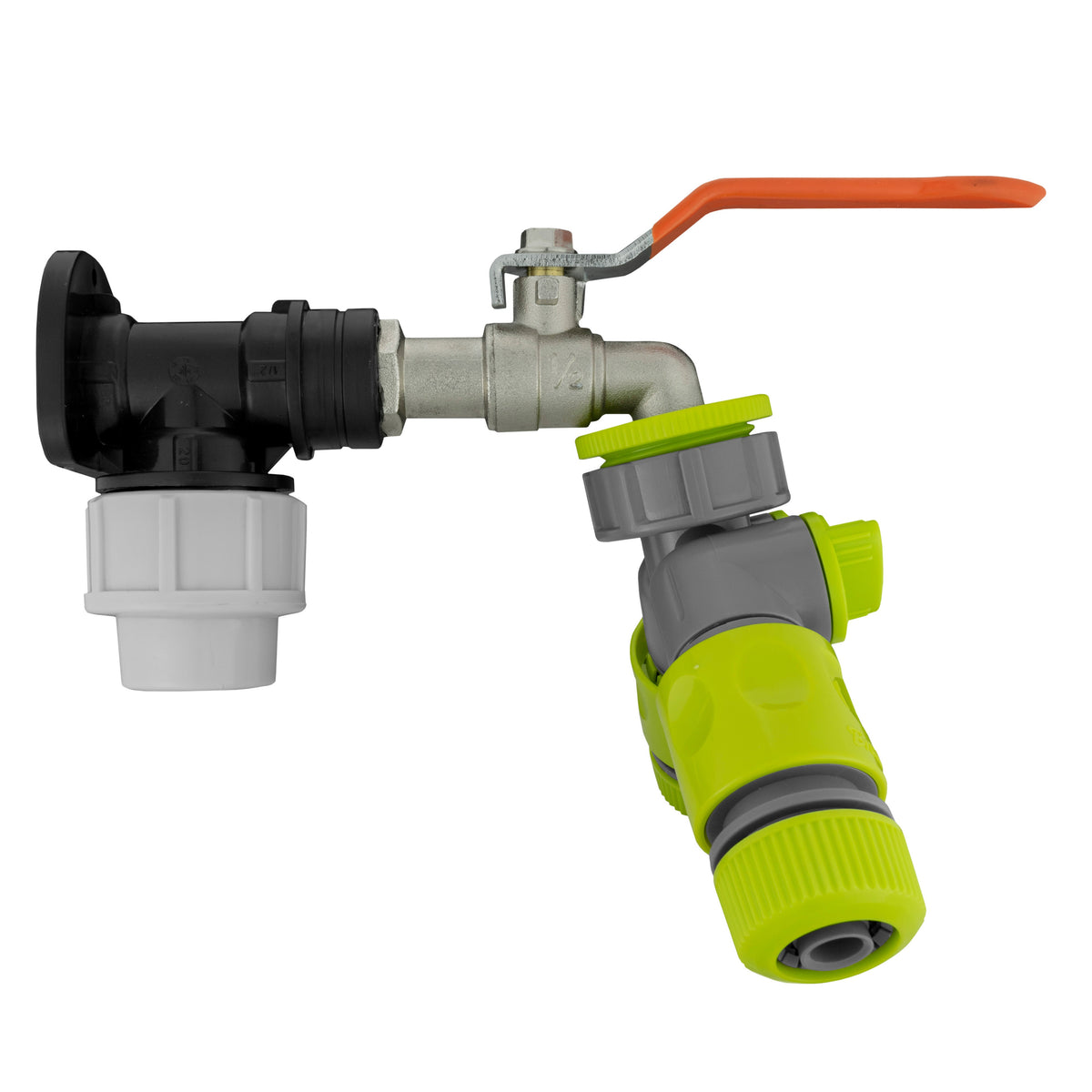 20mm MDPE Wall Kit – Lever Tap, Splitter & Hose Couplings