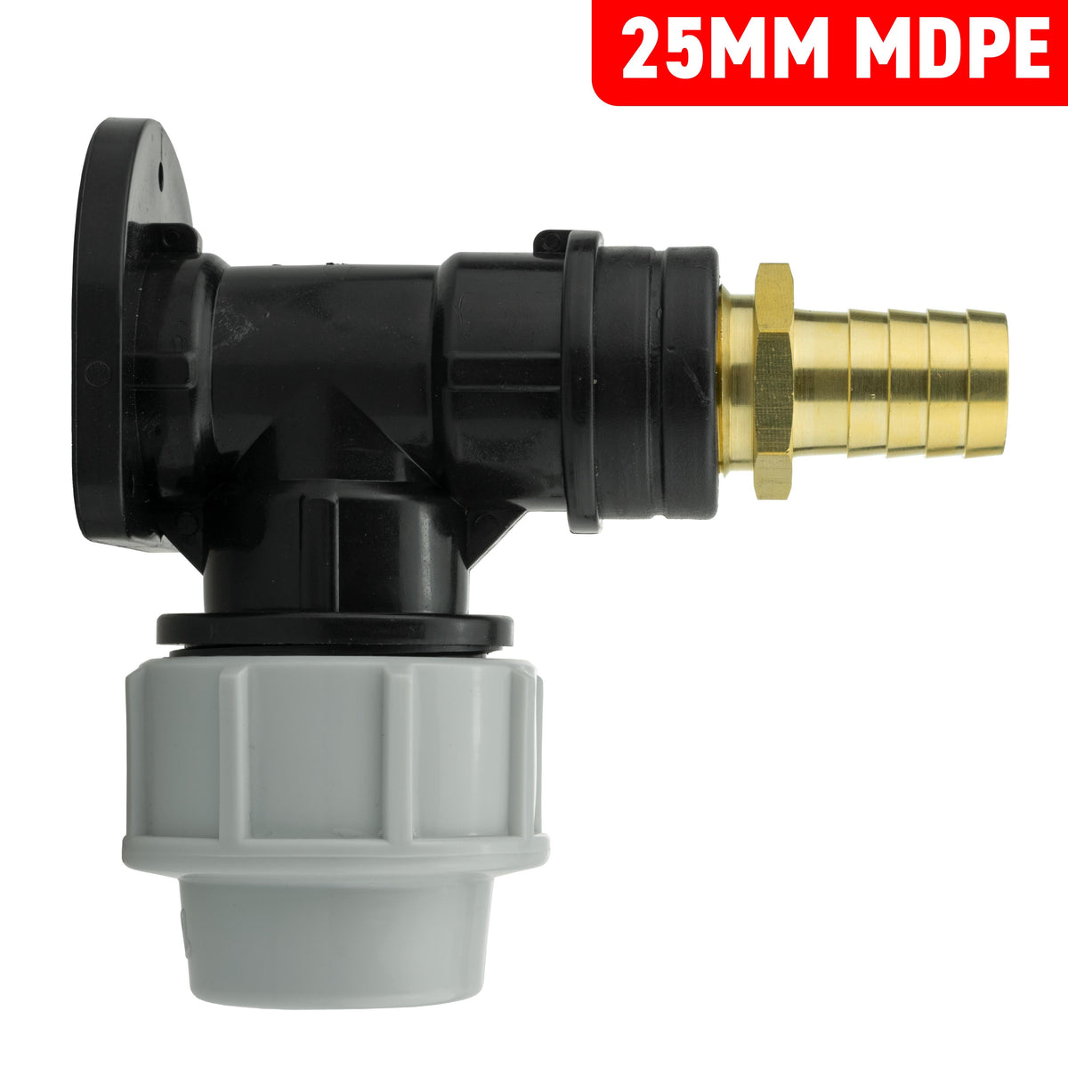 25mm MDPE Wall Kit – 19mm Brass Hose Barb