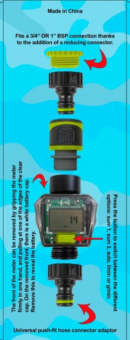 Water Flow Meter with Quick Connect Outlet (Green)