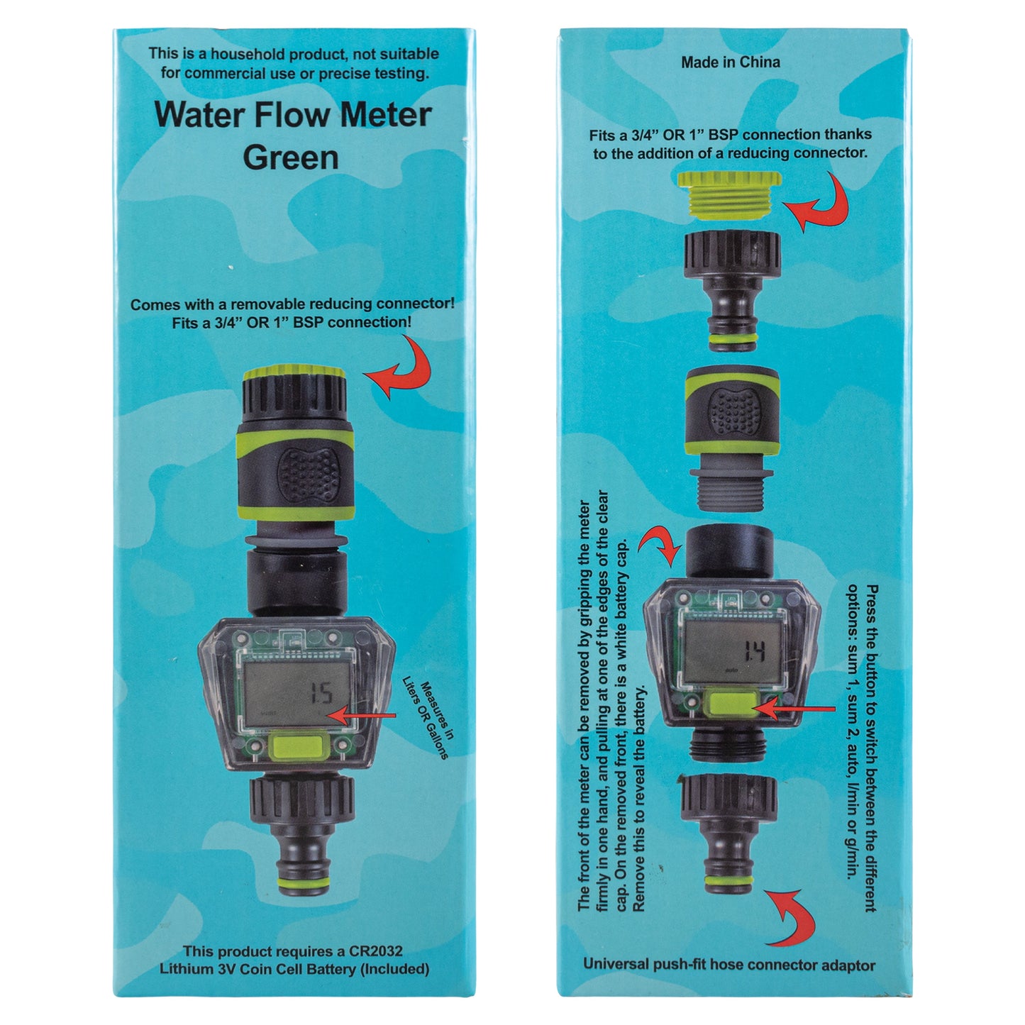 Water Flow Meter with Quick Connect Outlet (Green)