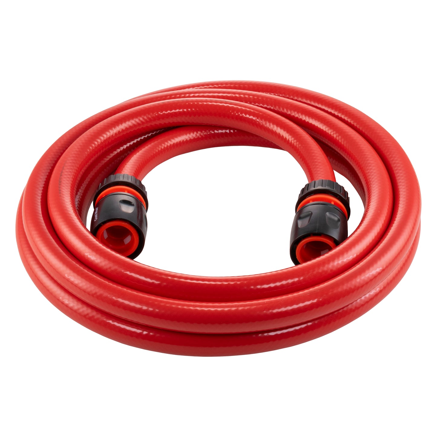 Red Water Hose Pipe with Black Hose Connectors