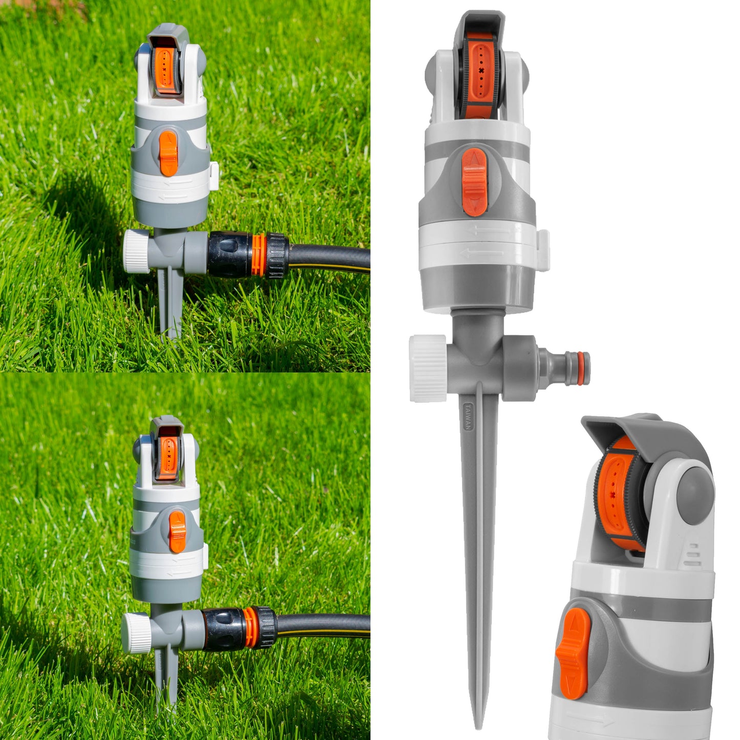 4-Pattern Gear Drive Sprinkler (White/Grey)