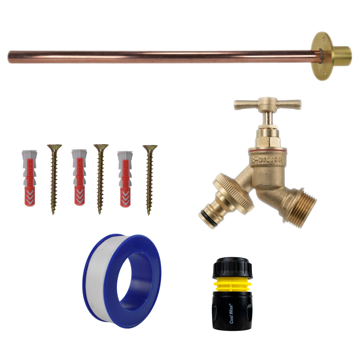 Brass Quick-Connect Bib Tap Kit – Basic Mounting