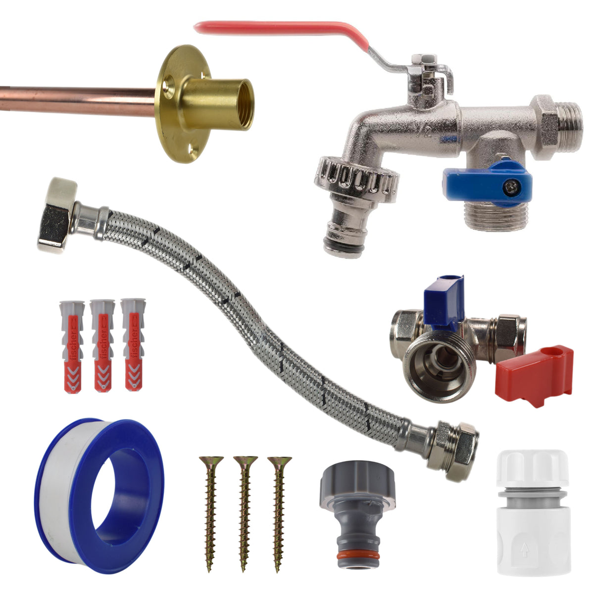 Double-Lever Garden Tap Kit – Compression Tee