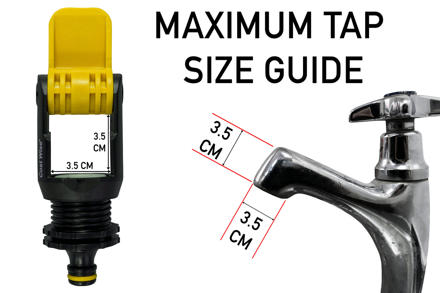 Kitchen Tap Adaptor, Yellow