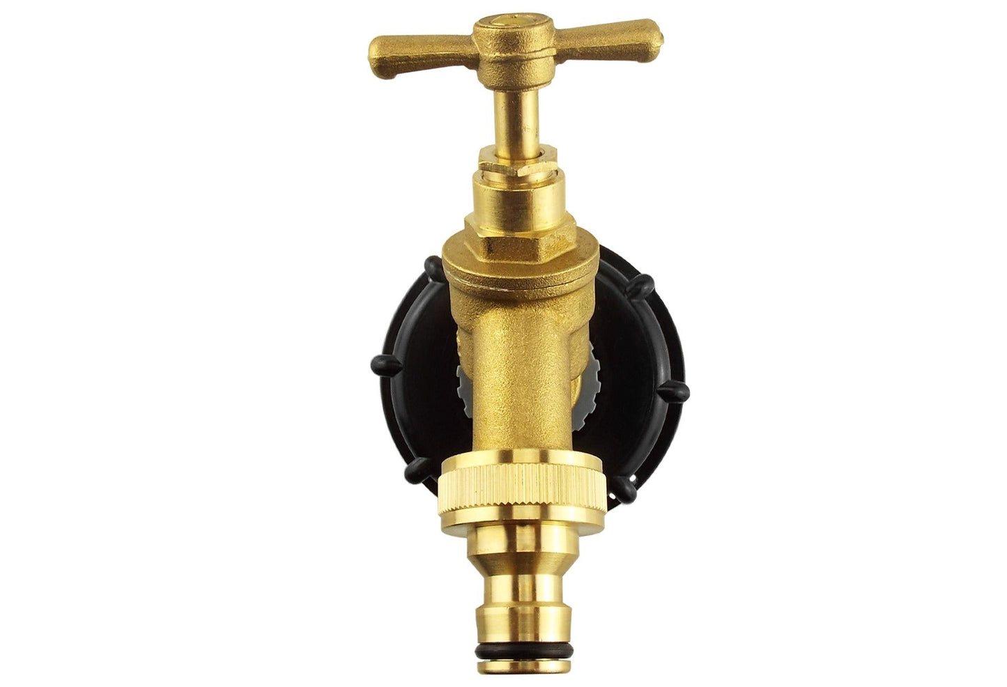 IBC 2" S60X6 Cap with Brass Quick Connect Bib Tap