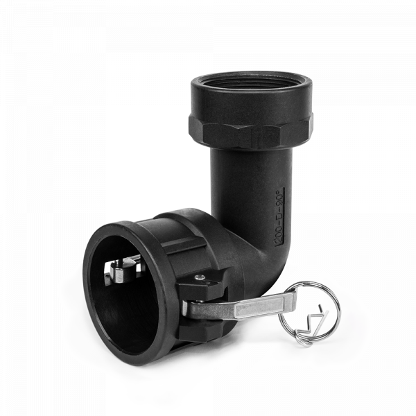 Type D Camlock Elbow – 2″ Female Coupler × 2″ BSP Female