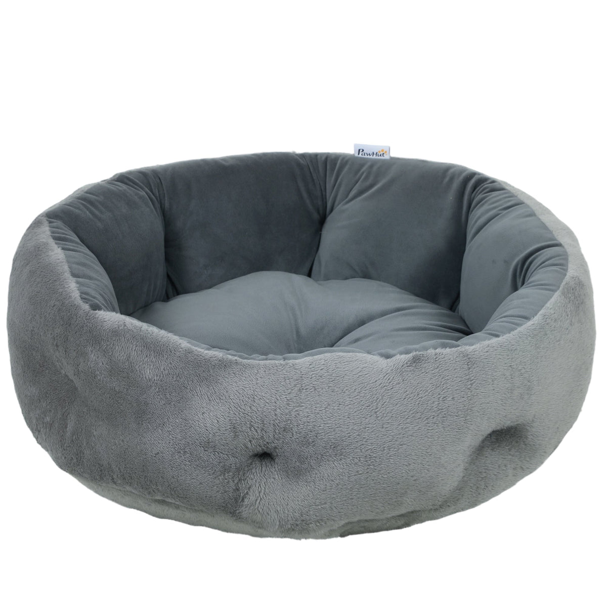 PawHut Round Pet Bed for Dog and Cats, Dark Grey