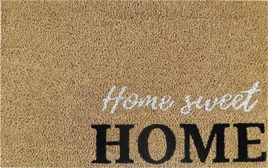 'Home Sweet Home' Coir Fibre Doormat with Rubber Backing (60cm x 40cm)