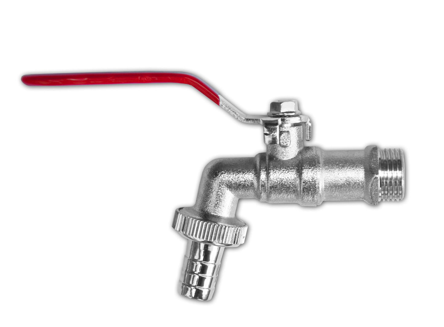Garden Lever Tap 1/2" BSPM - 1/2" Barb - Zinc Nickle Plated