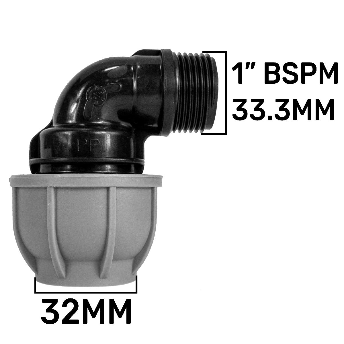 IBC 2" S60X6 Extender Adaptor with MDPE Elbow 32mm