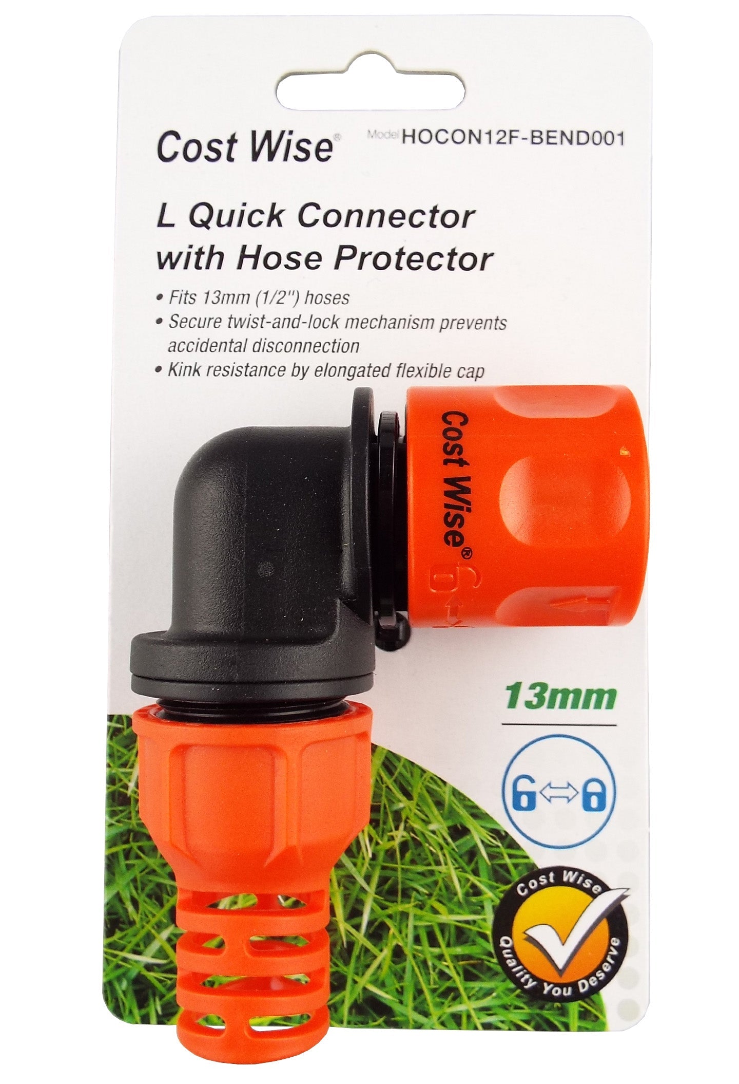 Bend Angle Hose Connector with Lock