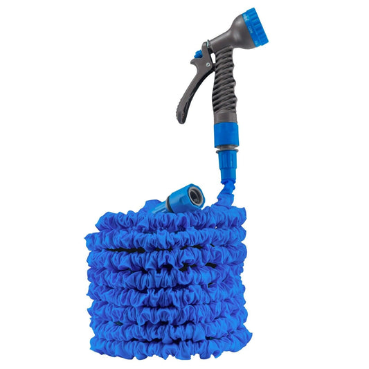 Heavy Duty Expandable Garden Water Hose Pipe With Sprayer, Blue