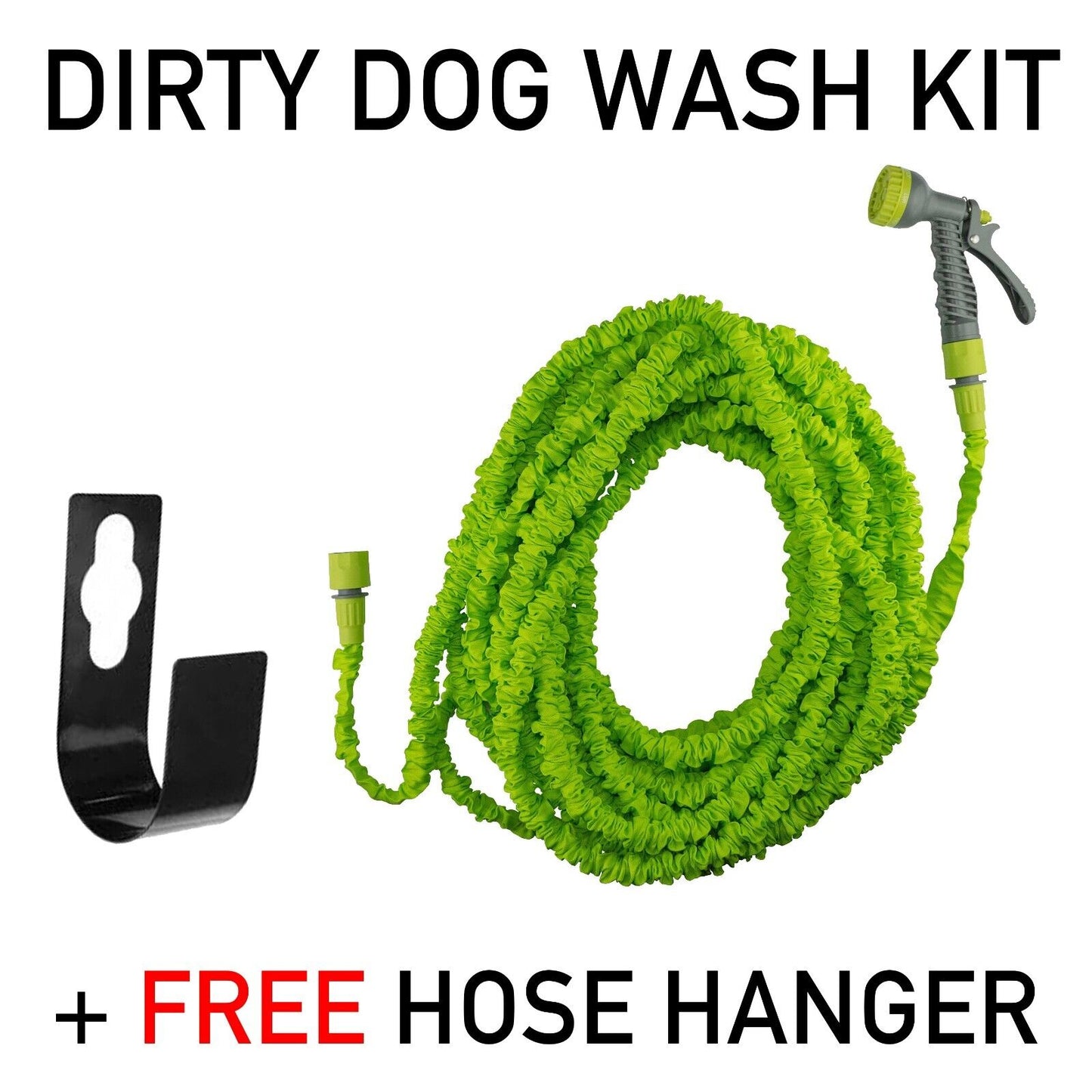 Heavy Duty Expandable Garden Water Hose Pipe With Sprayer, Green