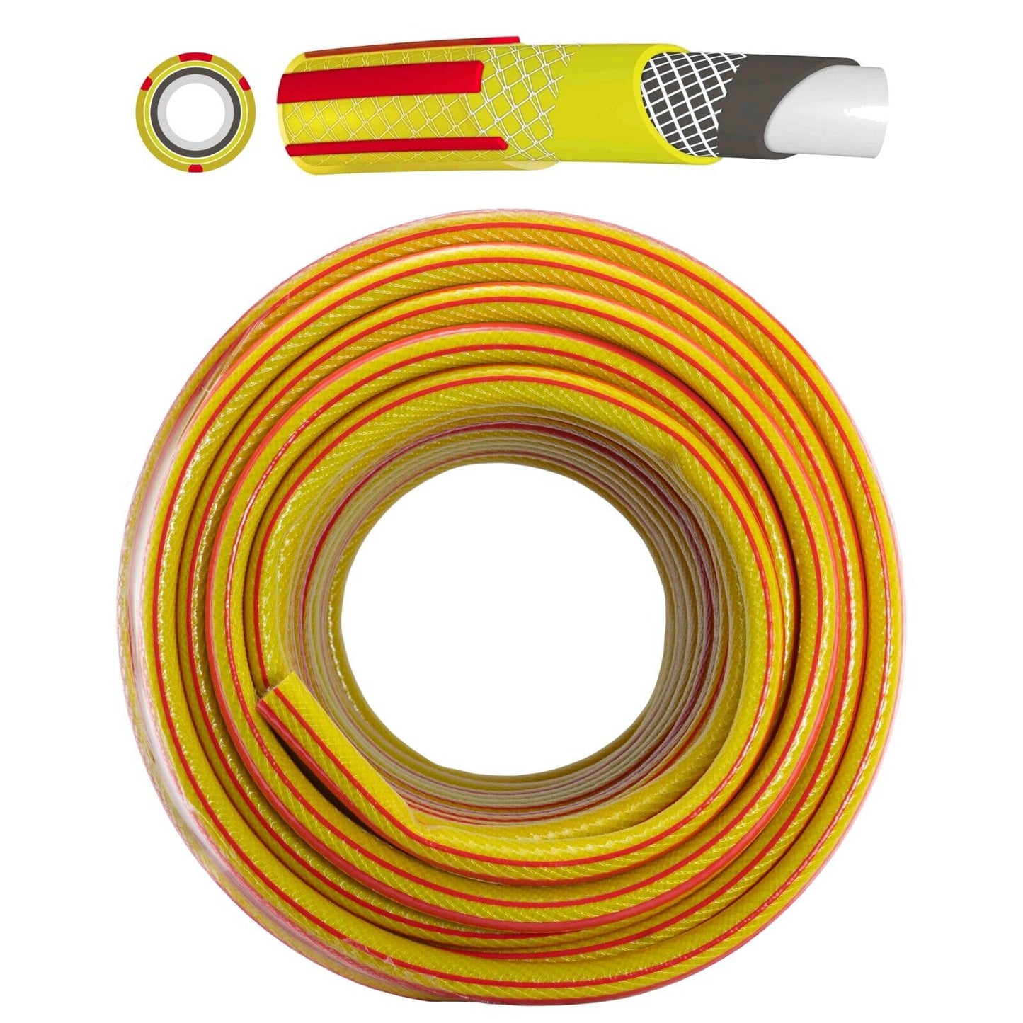Premium Yellow 1/2" Garden Hosepipe with Connectors