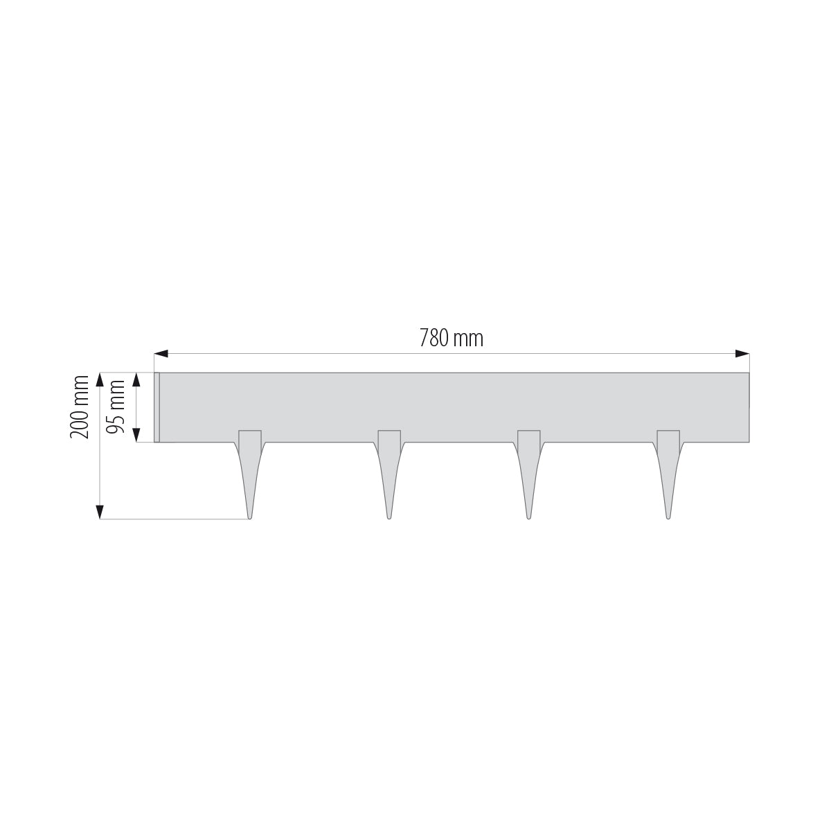 Lawn Edging, 2.38 Metres Plastic Palisade Slate Effect (Grey)