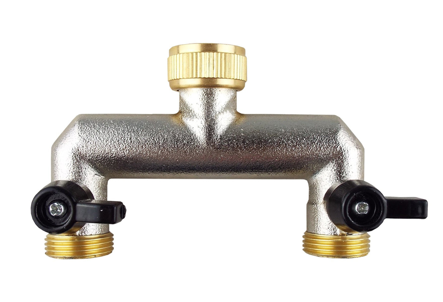 Two Way Tap Splitter Brass 3/4" BSP With Geka Type Claw Outlets