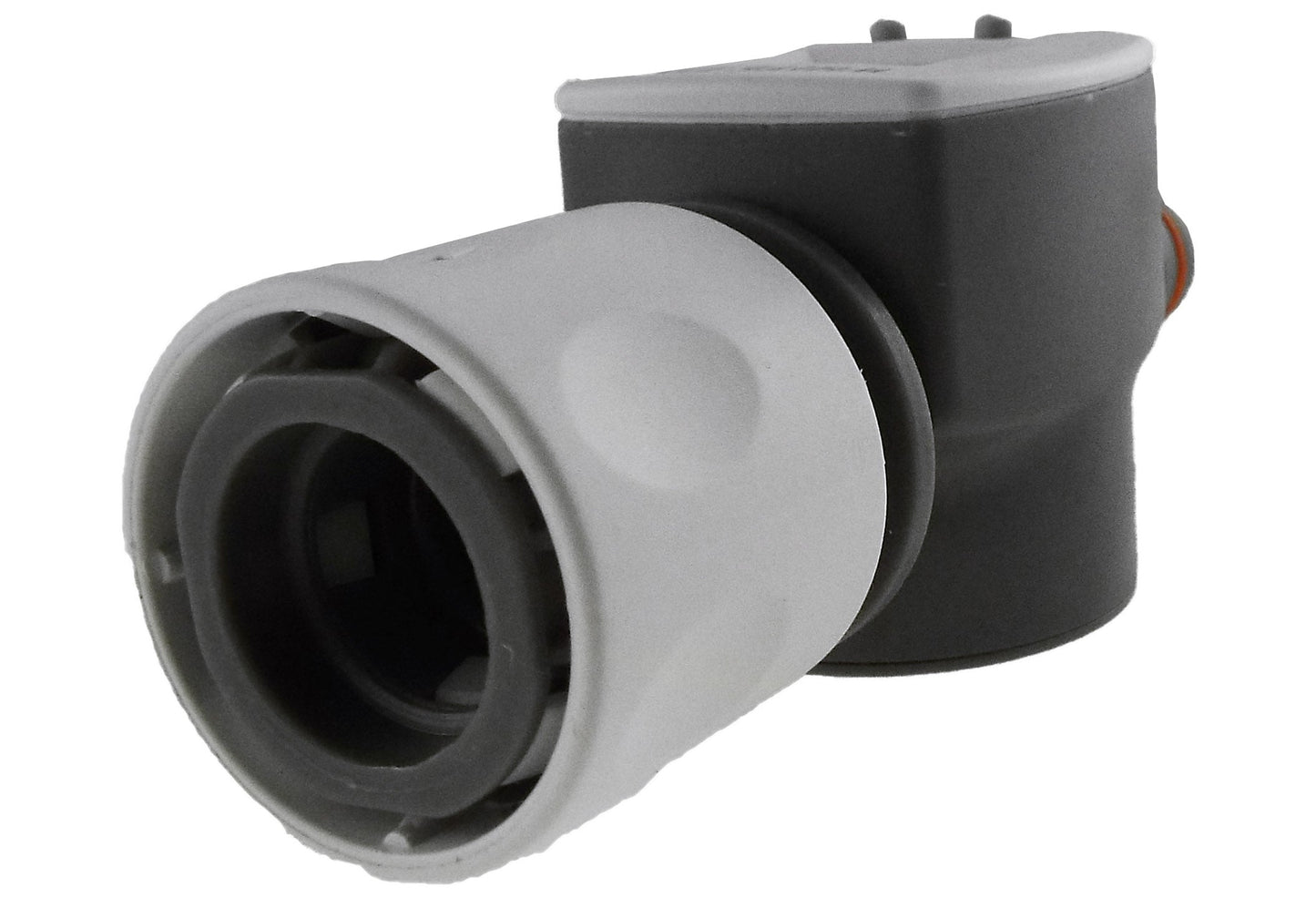 Water Flow Meter with Quick Connect Outlet (White/Grey)