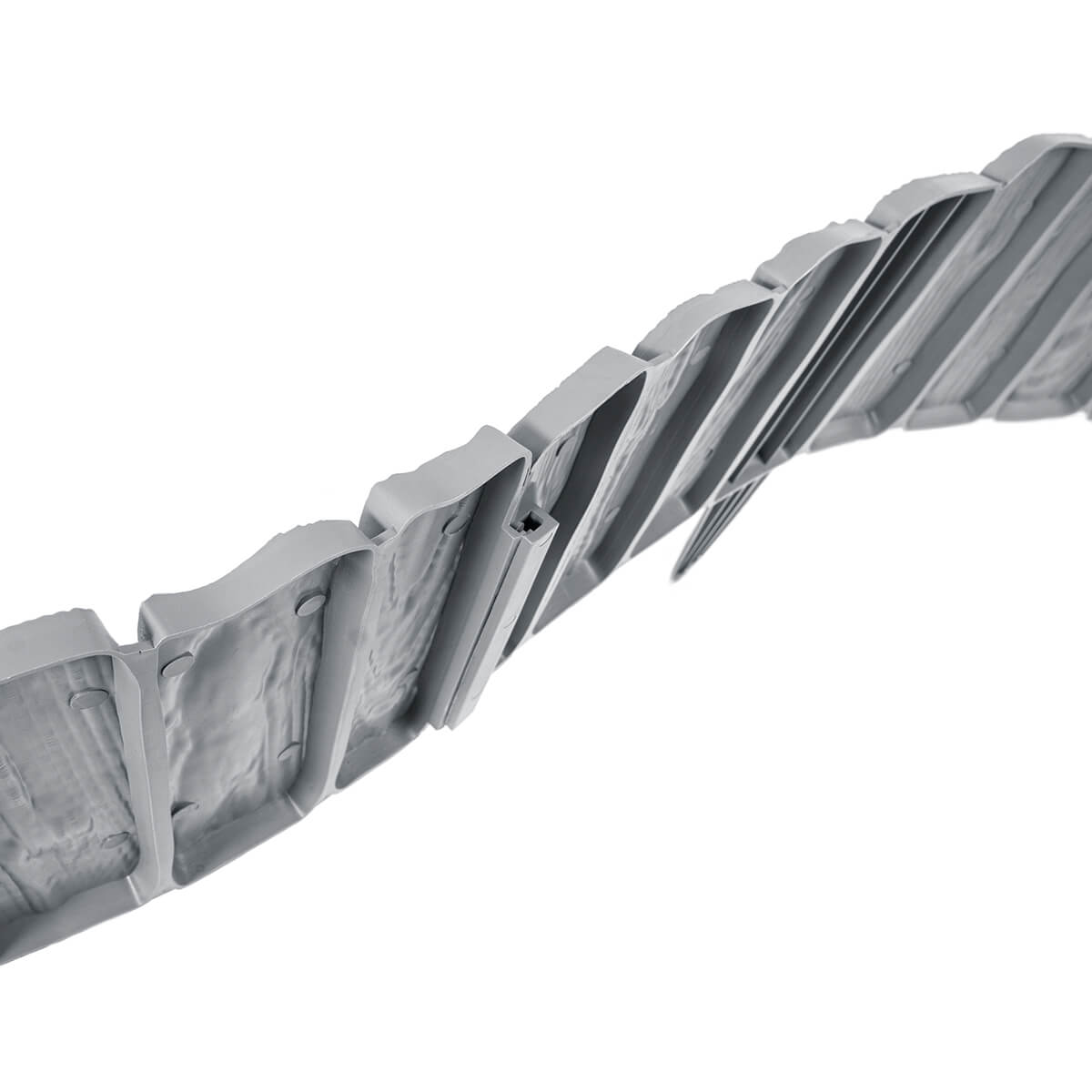 Lawn Edging, 2.32 Metres Plastic Palisade Wood Effect (Grey)