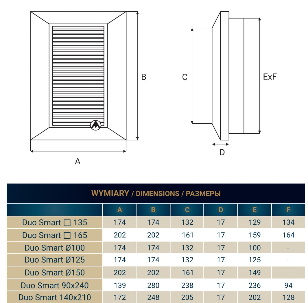 Dospel Duo Smart 165 Louvre Vent with Fly Mesh – White