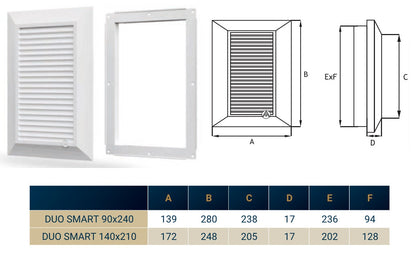 Dospel Duo Smart 90×240 Louvre Vent with Fly Mesh – Brown