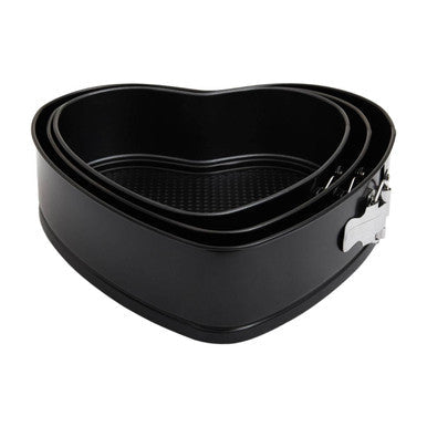 Set of Three Heart Shaped Springform Cake Tins