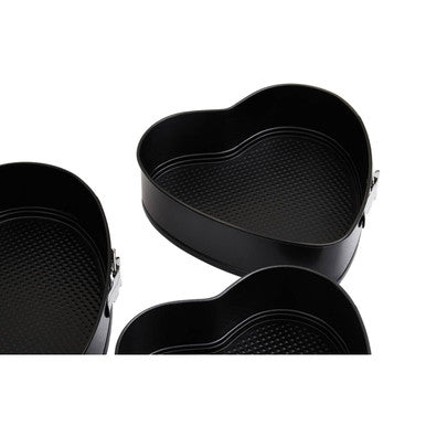 Set of Three Heart Shaped Springform Cake Tins