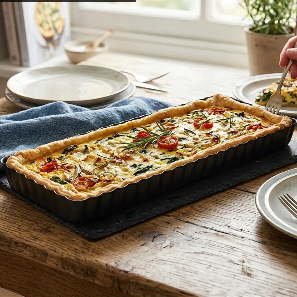 Rectangular Fluted Flan Quiche Tin Dish