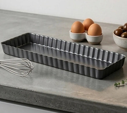 Rectangular Fluted Flan Quiche Tin Dish