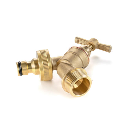 25mm MDPE Tee & Brass Bib Tap – Quick-Connect Outlet
