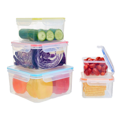 5 Piece Square Food Containers with Airtight Lids