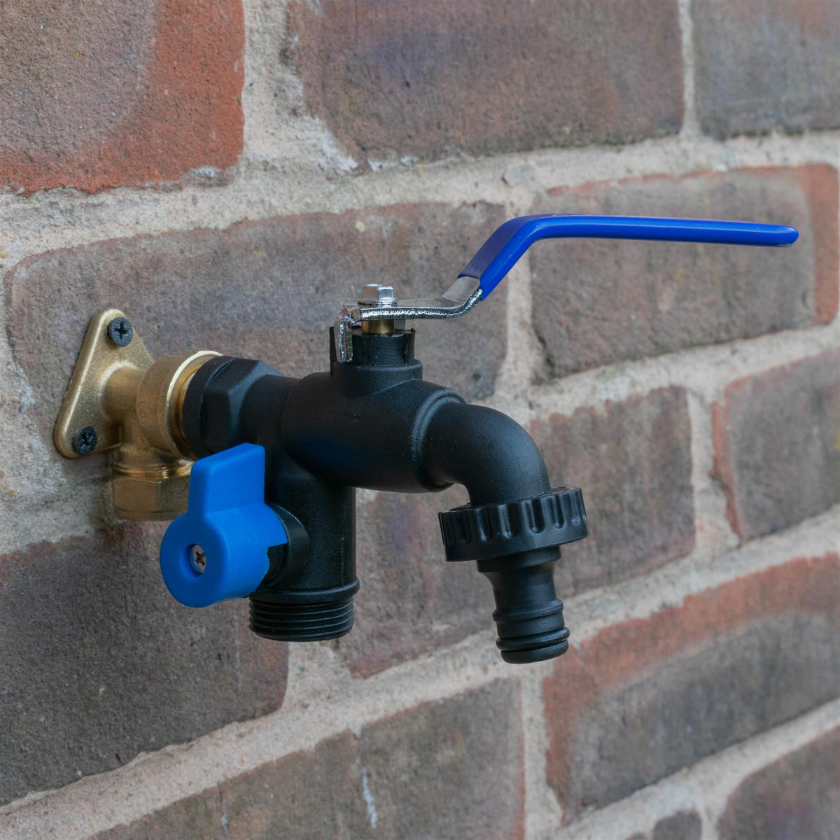 15mm Copper Wall-Mount Tap Kit – Double Lever Tap & PTFE