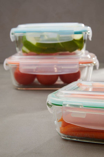 Set of 3 Rectangular Glass Containers | Freska
