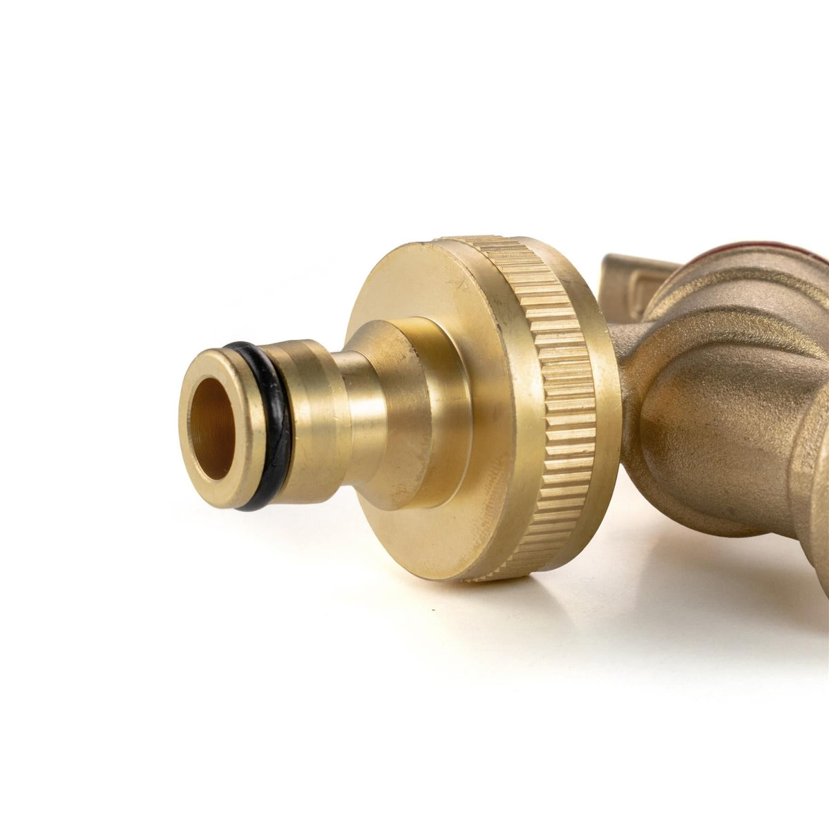 32mm MDPE Tee & Brass Bib Tap – Quick-Connect Outlet