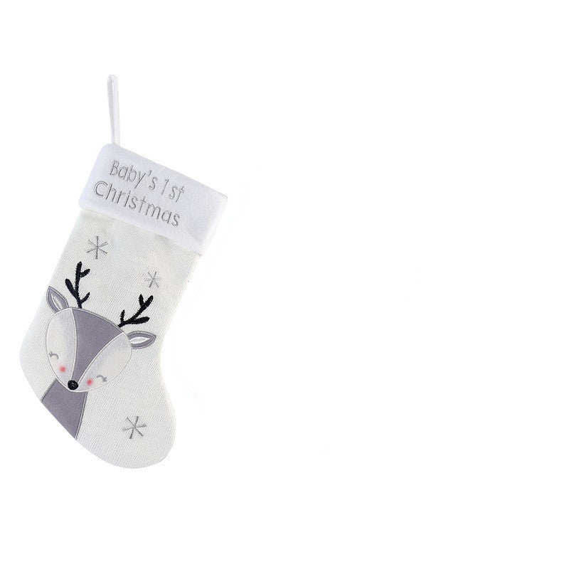 Christmas Fox Baby's 1st Christmas Wool Stocking