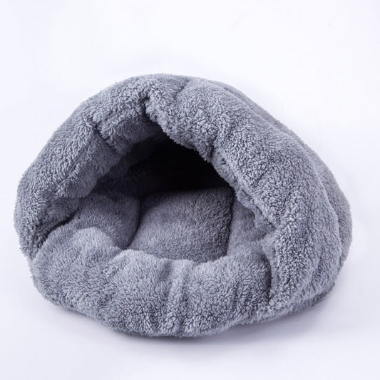 Cat Snuggle Cave Soft Bed, Grey or Brown