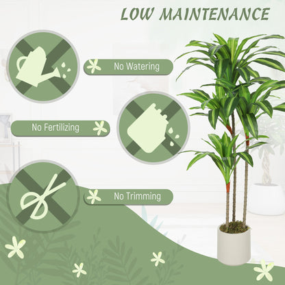 Artificial Dracaena Tree with Bendable Trunks, Green 120cm