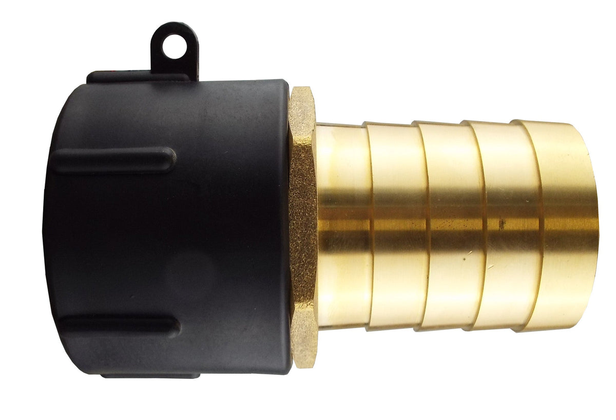 IBC S60X6 Adapter with Brass 50mm Hose Tail; supplied product shown.