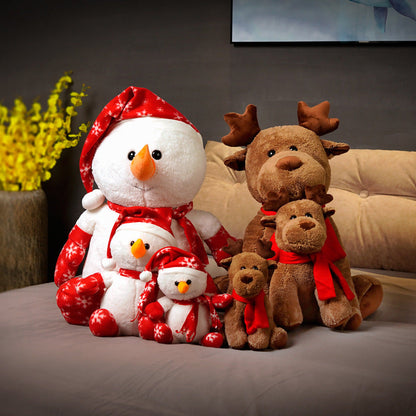 Snowman Plush Reindeer Soft Toy Christmas Gift Decoration